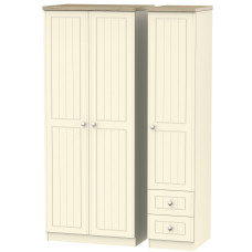 Vienna Tall Triple Wardrobe with 2 Small Drawers